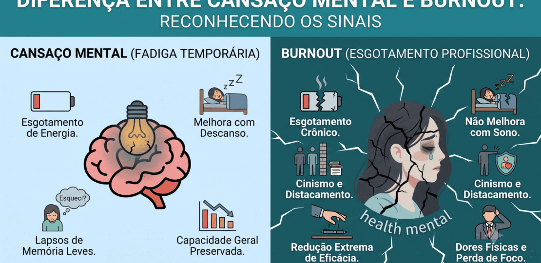 diferença entre cansaço mental e burnout